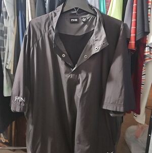 Ping Men’s Black Short-Sleeve Snap Polo
